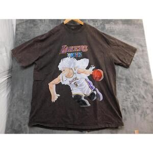 La Lakers One Piece Shirt Mens 3Xl Black Monkey D Luffy Anime Graphic Tee